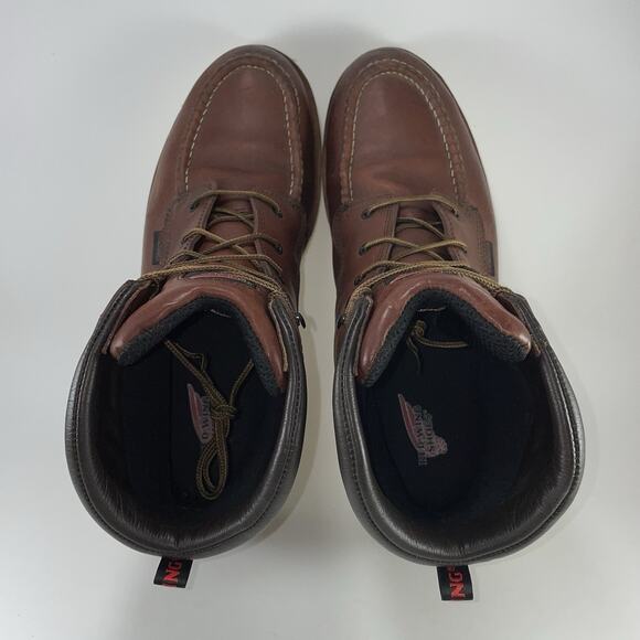 Red Wing 405 Waterproof Leather Work Boots Size 14 D Brown Wedge Moc Toe main image 7